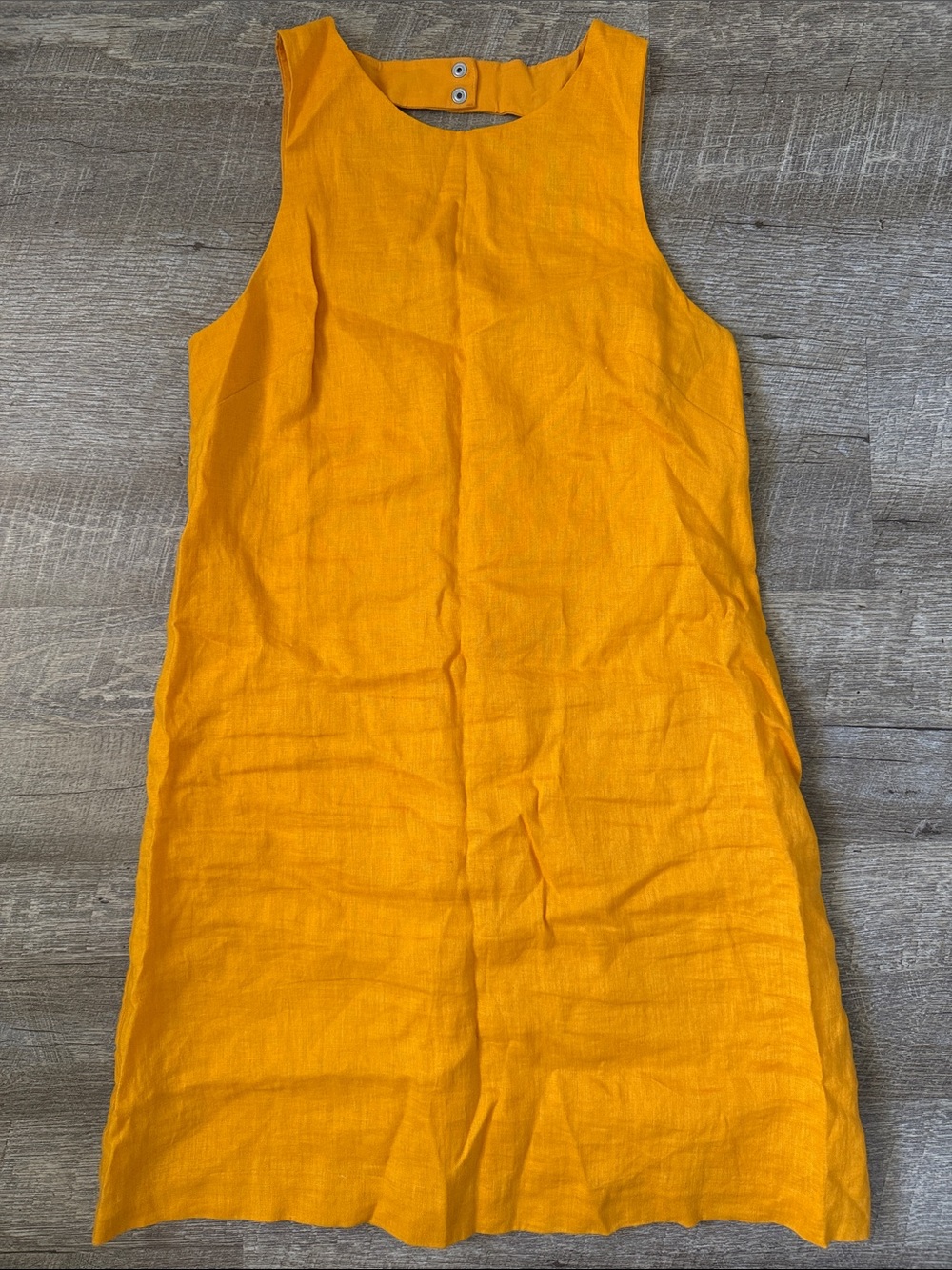 & Other Stories Linen Mustard Yellow Dress Size 4